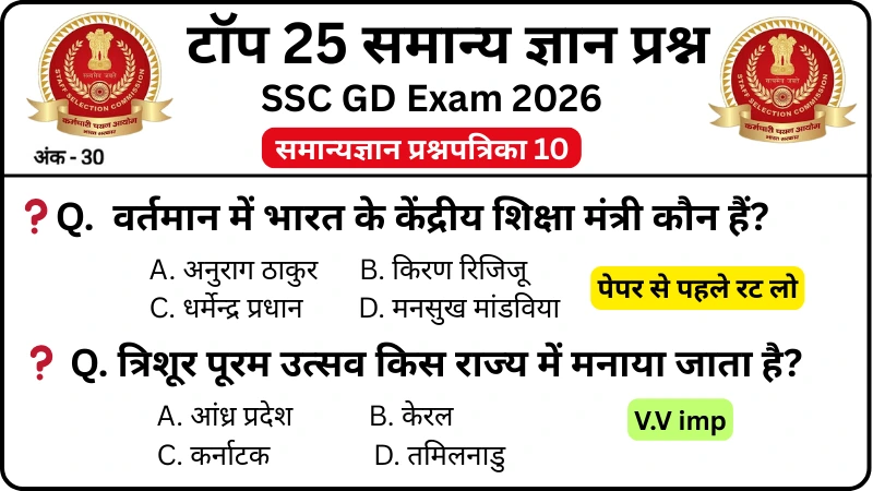 SSC GD 2026 Practice Set 10: Free Mock Test for CBT Exam - Rojgarx.com